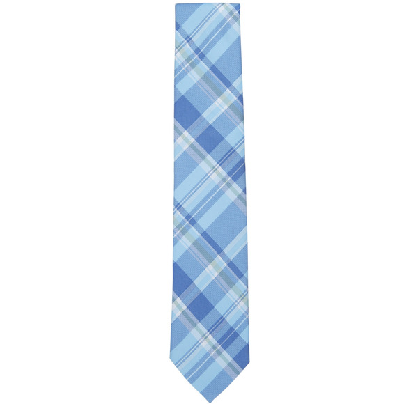 Club Room Men Warren Plaid Tie Light Blue - Picture 2 of 2